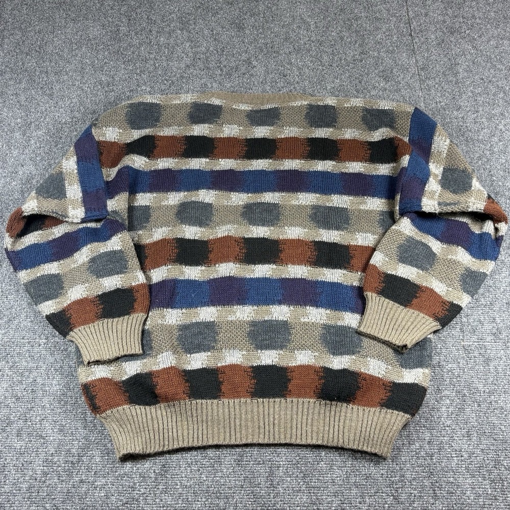 Vintage 90s Pronto Uomo Men's‎ L Wool Blend Biggy Cosby Hip Hop Crewneck Sweater - Picture 6 of 7